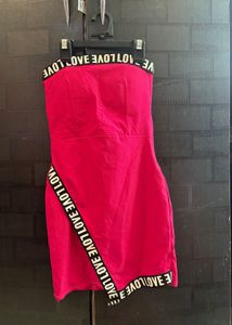 Pink Off Shoulder Bodycon (padded)  Tube Dress