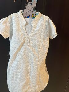 Elegant White Embroidered Kurta