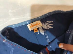 Blue Floral Sleeveless shortKurta