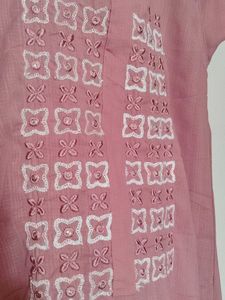 Pink Embroidered Kurta