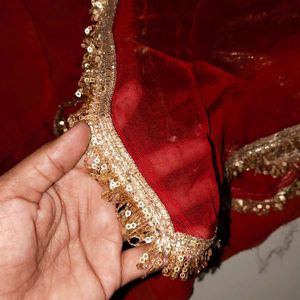 Red Lehenga with Golden Border