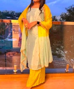 Elegant Pastel Kurta Set with Dupatta