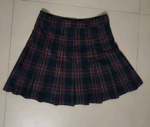 Plaid Pleated Mini Skirt