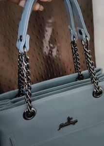 Sky Blue Chain Shoulder Bag