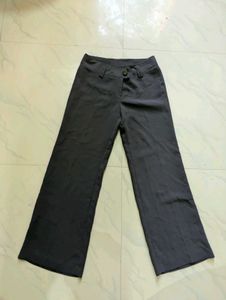 Classic Dark Grey Wide Leg Trousers