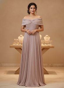 Elegant Off-Shoulder partywear maxi Gown