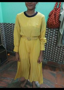Stylish Yellow Jumpsuit with Belt
