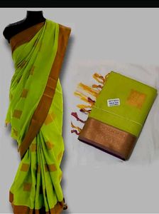 Vibrant Green soft silk allover boota Saree
