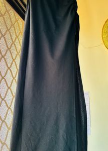 Black Crop Top And Slit Skirt
