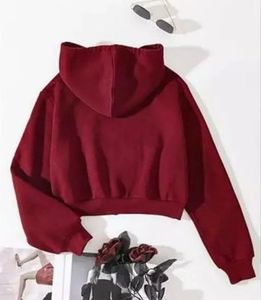 Burgundy Cropped Hoodie