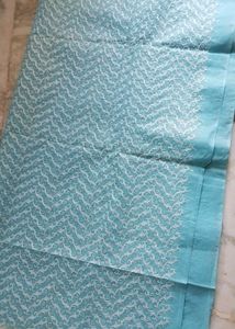 Unstchd Light Blue Chikankari suit piece