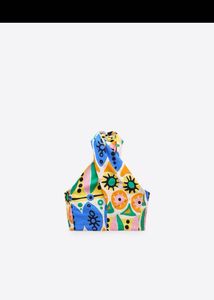 Colorful Abstract Print Knot Handle Bag