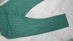 Stylish Green Striped Pants