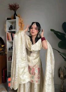 New Heavy Work Off White Sharara Set