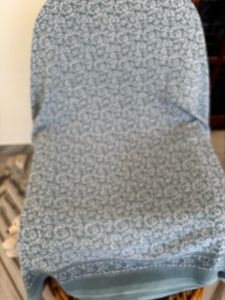 Elegant Teal Saree with White Print