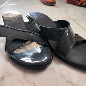 FANCY PARTY WEAR HEELS (BLACK AND GREY)(TWO COMBO)