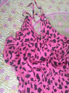 Pink Leopard Print Romper