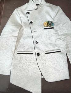 Boys Cream Indo Western Blazer | 8-11 years
