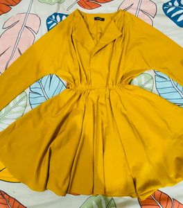 Mustard Yellow Fit and Flare Dress