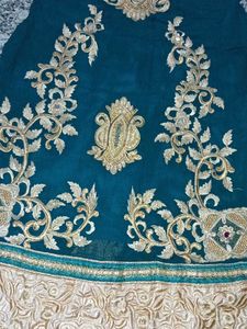 Teal Kurta with Gold Embroidery