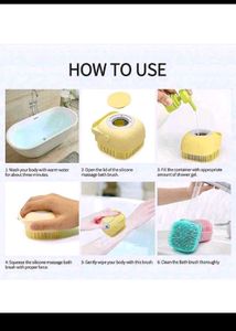 Silicone Body Scrubber Bath Brush PACK OF 2