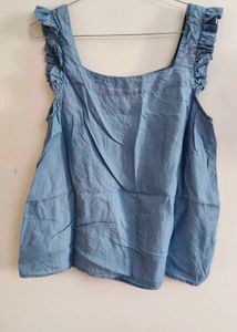 denim colour peplum top