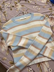 Striped Ribbed Long Sleeve Top
