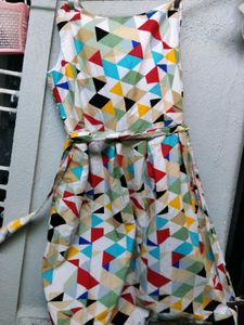 Colorful Geometric Print Dress