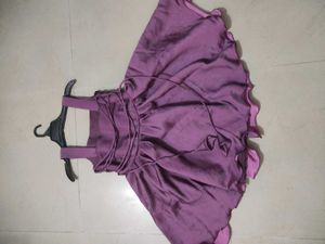 Women’s Purple Satin Fit &amp; Flare Mini Dress with