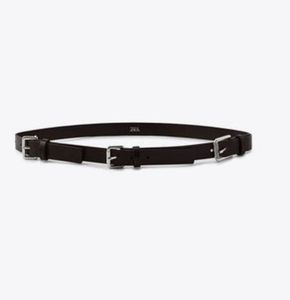 ZARA TRIPLE  BUCKLE  Leather Belt
