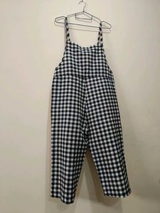 Black &amp; White Gingham Jumpsuit with pockets