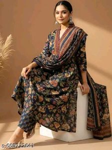 Beautiful Floral Print Kurta Set with Dupatta
