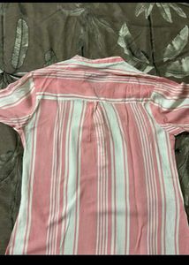 Chic Pink &amp; White Striped Kurta Top