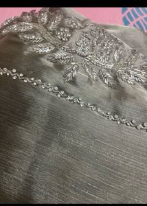 Embellished Grey Saree