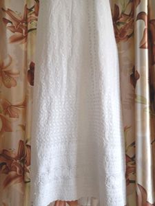 Chikankari White Long Kurti