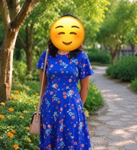 🚨last price/Blue Floral Short Sleeve Dress
