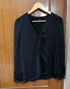 Mango Black V-Neck Blouse
