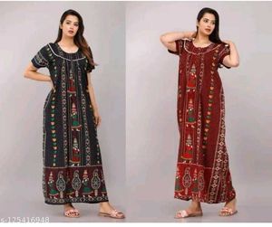 Cotton Zipper Nighty