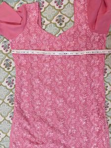 Mauve embroidered Kurta churidar and dupatta