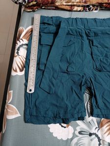 Teal Cargo Shorts with Belt
