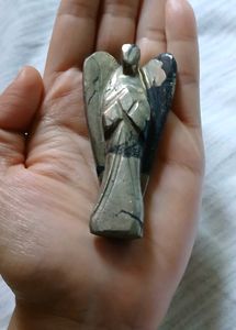 Pyrite Angel Figurine for Abundance and Luck