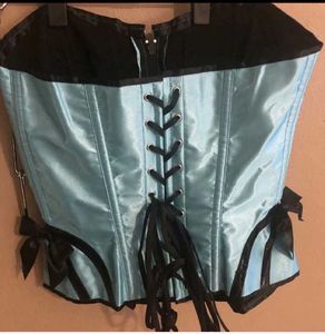 Blue Satin Corset Top