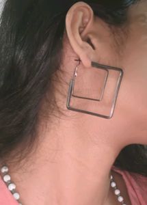 Geometric Square Hoop Earrings