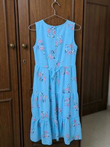 Blue Floral Tiered Maxi Dress