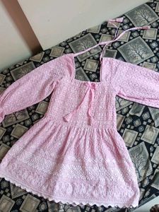 Pink Chikankari Kurta