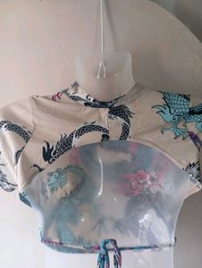 Dragon Print Crop Top
