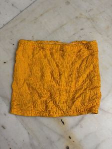 Y2k yellow Smocked Tube Top