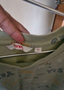 Playful "Good Mood" Sage Green Graphic Sweatshirt