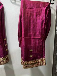 Maroon Banarasi Pant Suit