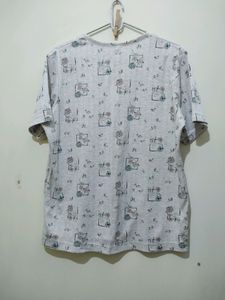 Classic Element Light Brown Khaki Floral Print Top